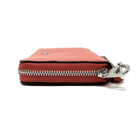 Coach Long Zip Around Wallet With Signature Canvas in Tangerine Leather CK427 - Picture 6 of 8